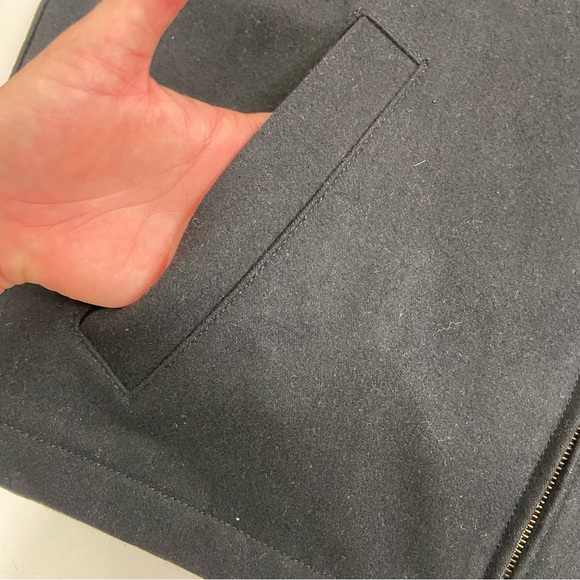 Lands end mens black wool full zip jacket. Size Large - Picture 3 of 12